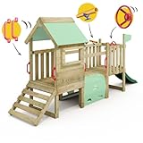 Wickey My First Playground 1 Kleinkind Spielturm, Klettergerüst, Garten Spielgerät für Kinder aus impregniertem Massivholz mit grüner Rutsche und grüner Plane - 2