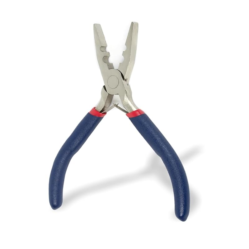 Alicate para Remoção e Manutenção de Extensões de Cabelo isheeny para Microlink, com Mandíbula de Múltiplas Ranhuras, Azul