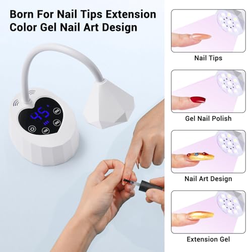 GEMSWILL Lâmpada de Unha Led Uv com Sensor Automático com 3 Temporizadores, Luz Uv Sem Fio para Esma