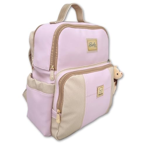 Mochila Bolsa Costas Maternidade Menino Menina Enxoval - Linha Deluxe (Lilás)