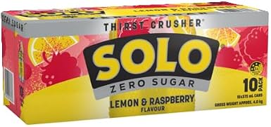 Solo Raspberry Solo Zero Sugar Lemon Raspberry Flavour Soft Drink Can 375 ml (Pack of ...