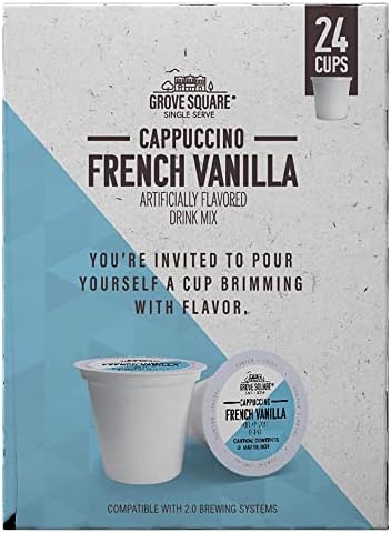 Grove Square Cappuccino, French Vanilla, 24 Count Single Serve Cups
