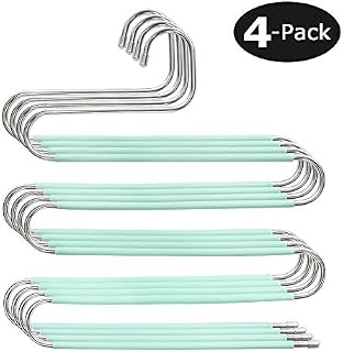 Myfolrena Pants Hangers, Updated S Shaped Hanger Non Slip Clothes Hanger Space Saving