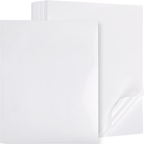 Miniatura 1 de 200 hojas de papel adhesivo de vinilo para impresora de inyección de tinta, papel adhesivo de vinilo imprimible de 8.5 x 11 pulgadas, hoja completa,
