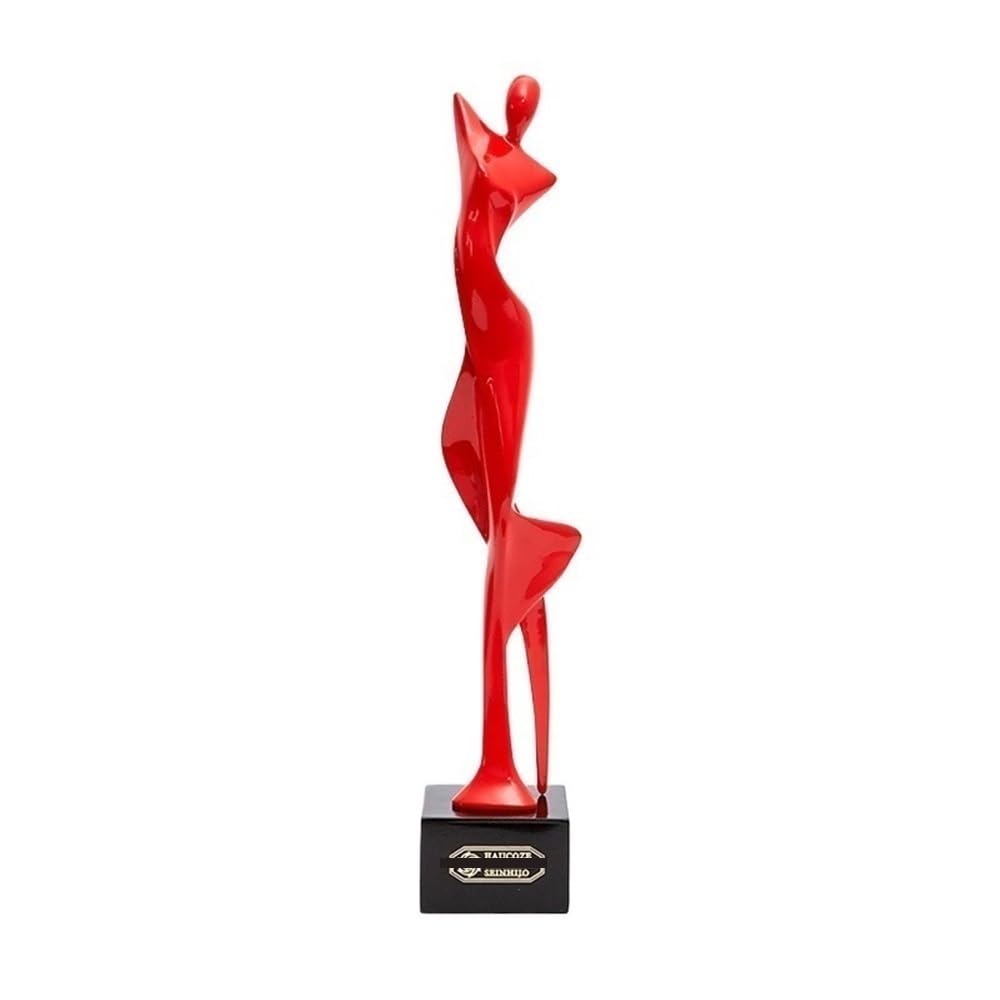 RUOXIUKHBZPS Resin Abstract Sculpture Statue Collectible Figurines Home Office Bookshelf Desktop Decor(Red)