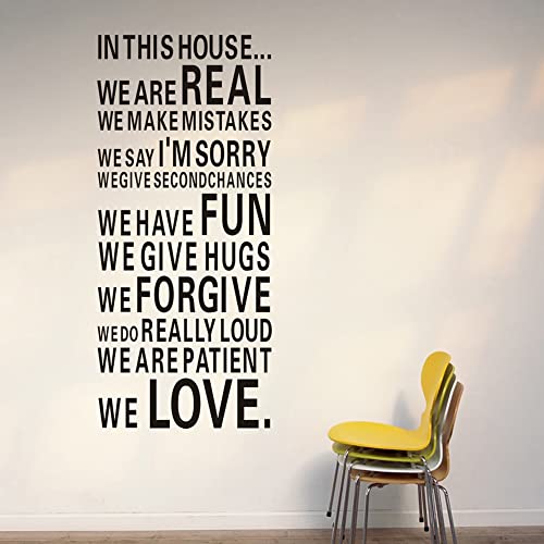 In This House We Do Real Mistakes Hugs Happy Forgiveness Family We Do Love - Home Family Love - Wall Quote Sticker Graphic #TOP1