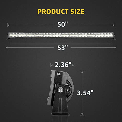 Dwvo Led Light Bar 50 Inch Curved 720W Triple Row 45000Lm Upgrade Chipset Led Work Light For Off Road Driving Fog Lamp Marine Boating Ip68 Waterproof Spot & Flood Combo Beam Truck Light Bar #TOP1
