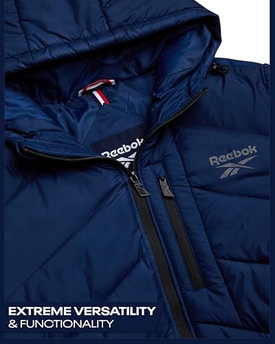 Reebok Mens Winter Jacket - Water Resistant Heavy Puffer Coat with Hood - Quilted Insulated Warm Winter Coat for Men4