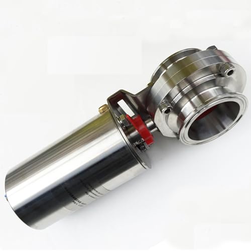 Actuador neumático de mariposa de 2 pulgadas y válvula sanitaria inoxidable de triple abrazadera 4