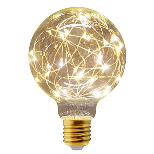 1w G95 Globe LED Industrial Decorative Light Bulb Coloured Fairy String Filament E27 (Warm)