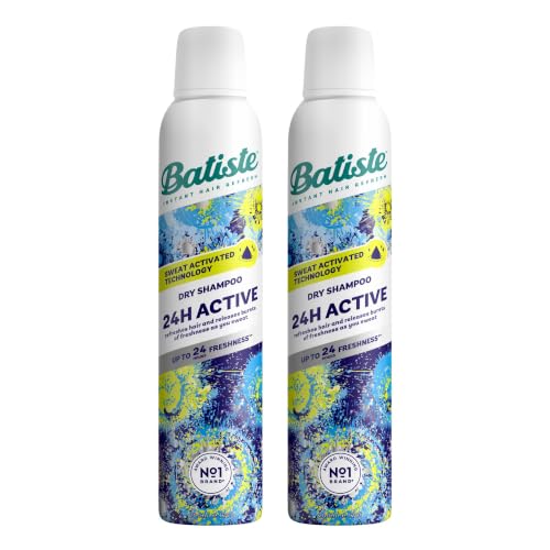 Image of Batiste Dry Shampoo, 24H Active Waterless Shampoo, No Rinse Shampoo Hair Spray with Uplifting Fragrance, Sweat Activated Dry Shampoo Spray, Vegan Friendly & Invisible, by Batiste Hair Care – 200ml