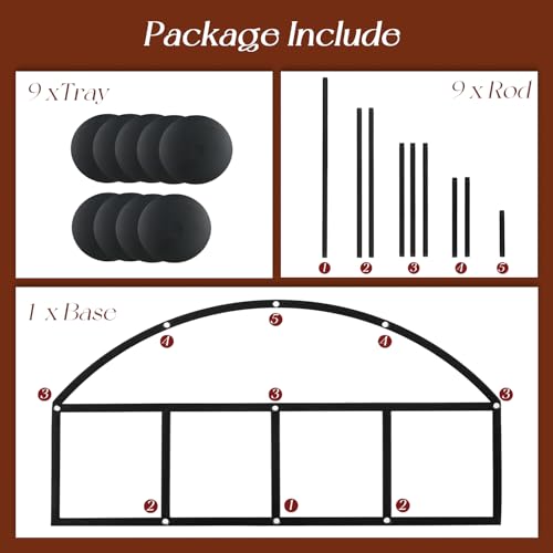 Candeldo Candelabra Fireplace Candle Holder: Black Metal Pillar Candle Holders For Inside Fireplace Mantle Decor Floor Candelabras Candles Stand Table Centerpiece thumb #4