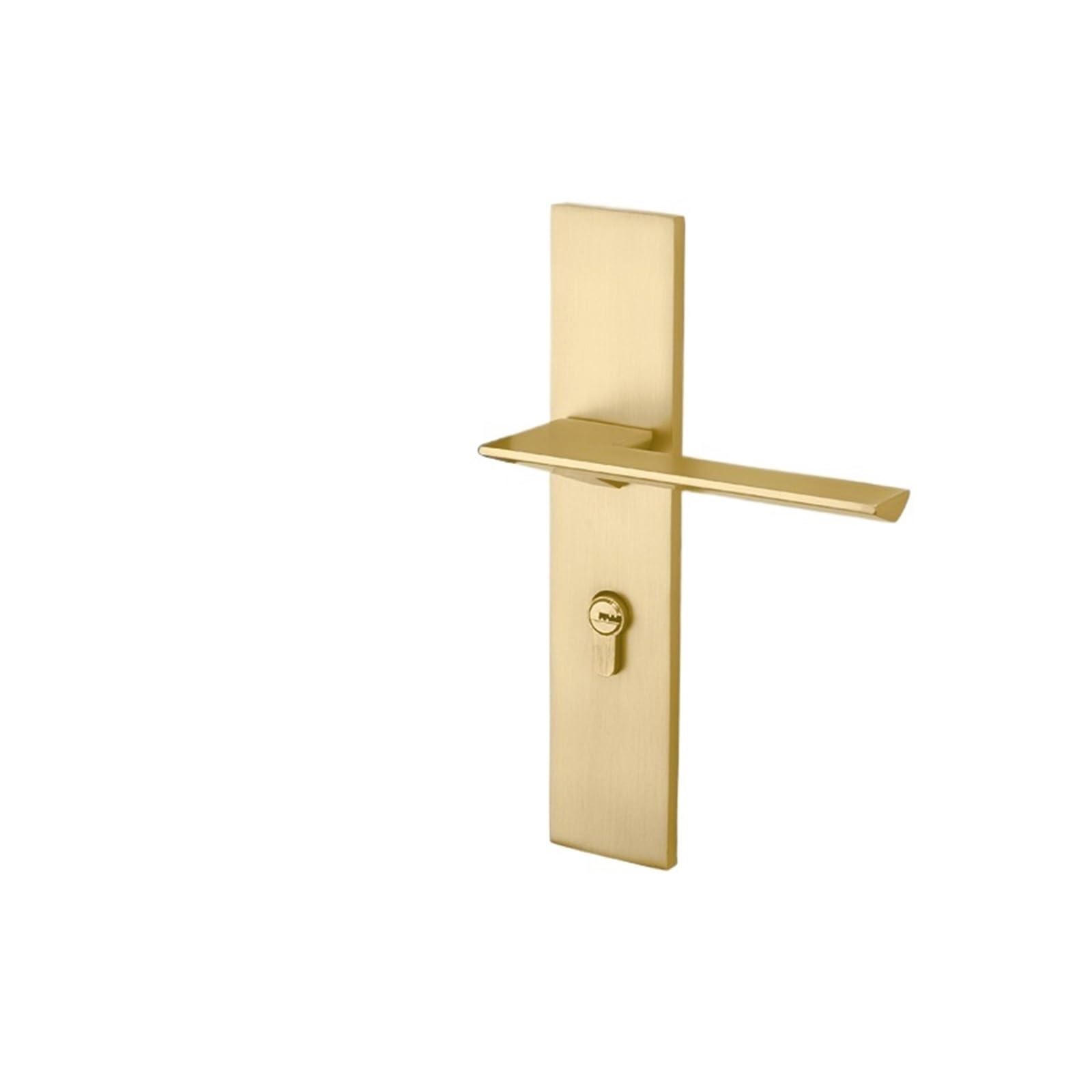 Vqdgpkpvv 5V Brushed Door Lock Indoor Home Silent Wooden Bedroom Handle Split(P Matte Gold Mute 35-50Mm)