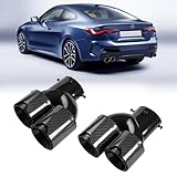 2-Pack Carbon Fiber Dual Exhaust Tips for BMW G20 M340i 330i 330e / G42 M240i / G22 G23 M440i Glossy Black Inner Layer Tailpipe Tip