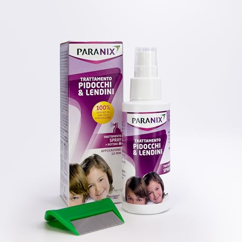 Paranix Trattamento Spray Pidocchi & Lendini con Pettine, 100% Efficace