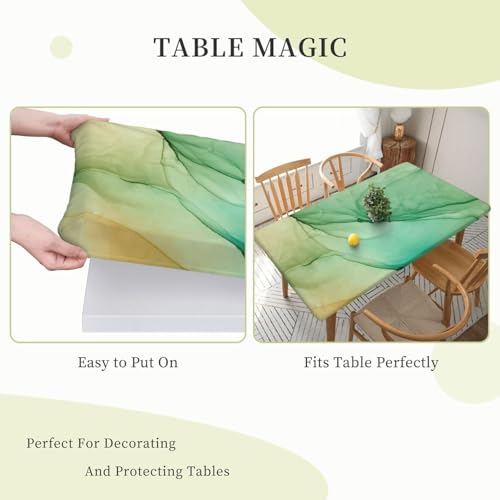 Nappe rectangulaire marbre vert idéale pour pique-nique et barbecue