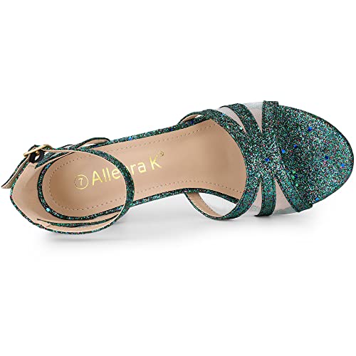 Image of Allegra K Women's Glitter Ankle Strap Stiletto Heels Sandals