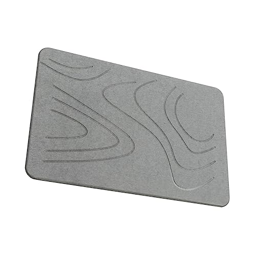 Tapis de bain diatomée absorbant séchage rapide cuisine gris 60x40