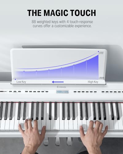 Donner DEP-20 White Digital Piano + White Piano Bench - image 2