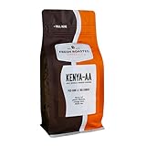 Fresh Roasted Coffee, Kenya AA, 12 oz, Med-Dark Roast, Kosher, Whole Bean
