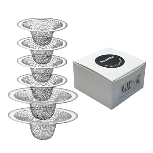 6-Pack Bathroom Sink and Tub Drain Strainer Screen Mesh, 2 Sizes 2.12