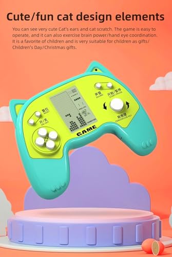 TAQY Mini Cube Game Console Cute Cat Style 2574 Brick Games Tank war/Racing Kid's Electronic Game Machine Handheld Block Game Device Retro portable Toys Children/friends/festive gifts (Pink) - Image 3
