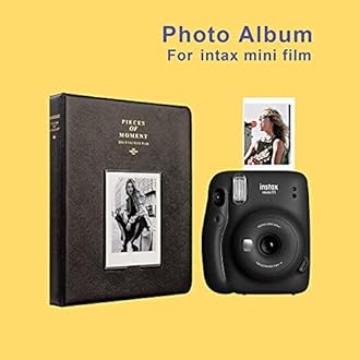 128 Pockets Mini Photo Album for Fujifilm Instax Mini 70 7s 8 8+ 9 11 25 50s 90, Polaroid Z2300, Polaroid PIC-300P Film Instant Camera & Name Card (Black)