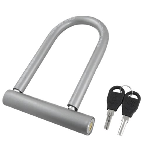 Aexit Gray Metal Bike Locks Plastic Cover Bike Safeguard U U-Locks Design Lock