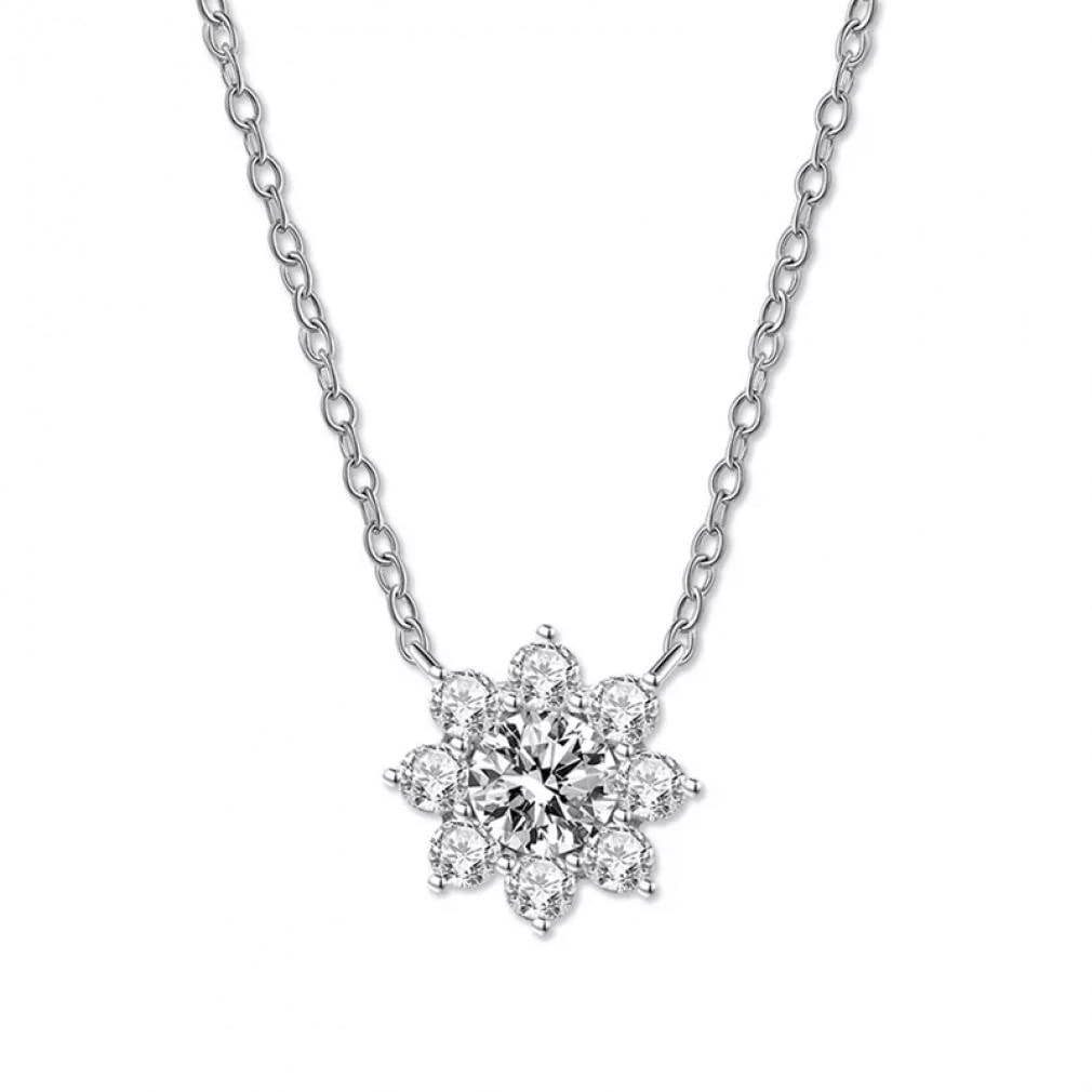 Collier Moissanite Fleur Argent Cadeau Idéal Femmes - 6