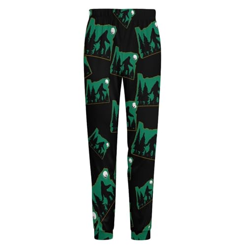 Sasquatch Bigfoot in Oregon Men's Pajama Pants Soft Lounge Bottoms with Pocket Sleep Pants Loungewear4