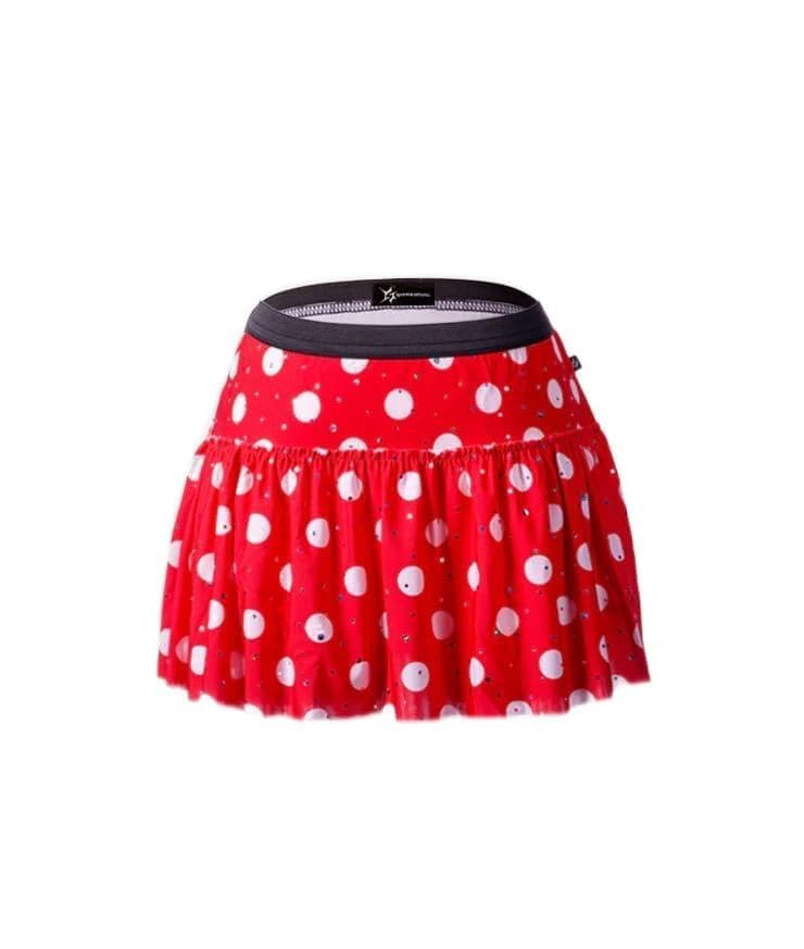 Red with White Polka Dots Sparkle Running Skirt New2