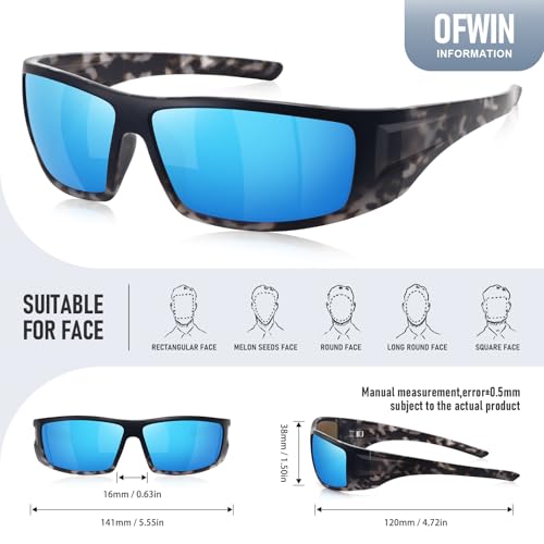 Image of Polarized Sports Sunglasses for Men Women,Driving Fishing | UV400 Protection Anti-Glare Lens, Wrap Around Sunglasses for Cycling,Hiking,Golf & Outdoor Sports Unbreakable Frame