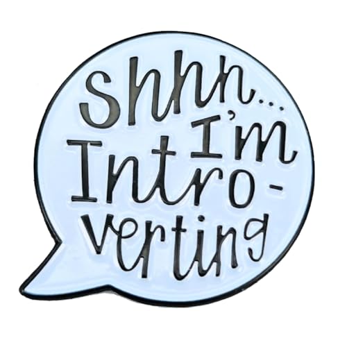 Image of Enamel Pin,Shh I'm An Introverting Lapel Pin,Speech Bubble Badge,Humorous Button Brooch,Gift For Teens Friends Family Students,DIY Decor,Canvas Bag Backpacks Shirt Denim Jacket Accessory