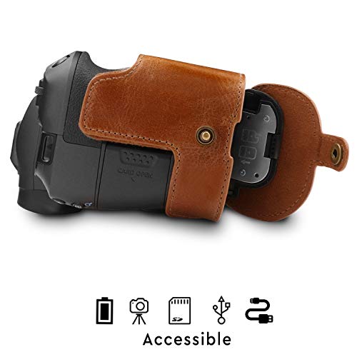 Megagear Mg1558 Ever Ready Genuine Leather Camera Half Case Compatible With Canon Eos Ra, R - Brown #TOP7