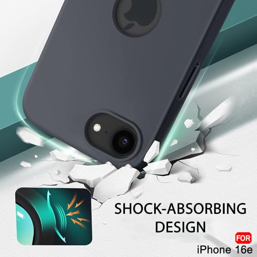 Image of TheGiftKart Liquid Silicone Back Cover Case for iPhone 16e | Soft Micro-Fibre Lining Inside | Camera & Screen Protection | Shockproof Back Cover Case for iPhone 16e (Silicone, Grey)