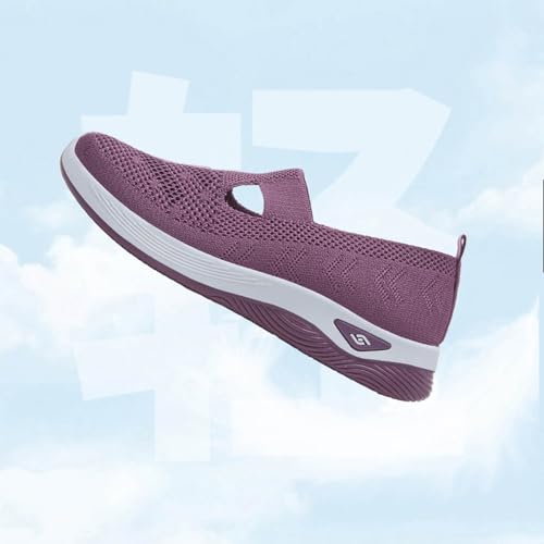 Women's Mesh Shoes Comfortable Soft Bottom Breathable Walking Shoes Large Size Casual One Stirrup Flat Shoes4