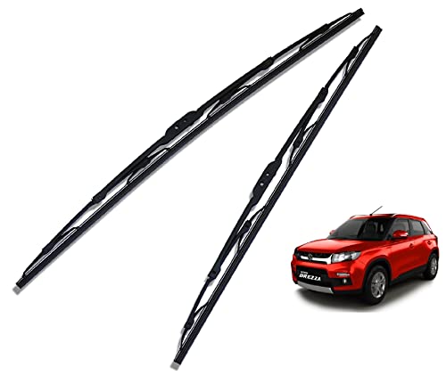 Image of Euro Care Metal Type Wiper Blade Compatibility with Maruti Suzuki Vitara Brezza Windshield Car Wiper Blade Size D-24,P-17