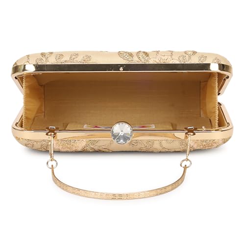 Image of LONGING TO BUY Hand Crafted Designer Box Clutch - Zari Embroidery For Women