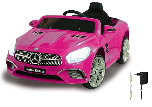 JAMARA 460440 - Ride-on Mercedes-Benz SL 400 12V - 2 Leistungsstarke Antriebsmotoren und Akku f&uuml;r Lange Fahrzeit, Micro-SD-Slot, AUX-/USB-Anschluss, LED-Scheinwerfer, Ultra-Grip Gummiring, pink