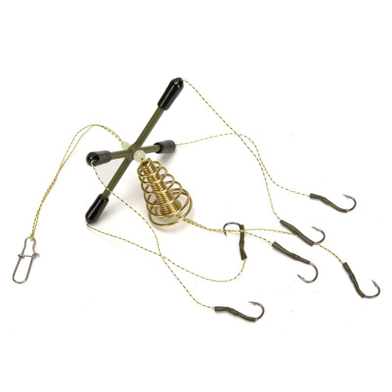 Kit de anzuelo balanceado 4 puntas ABS para pesca en lago miniatura 1
