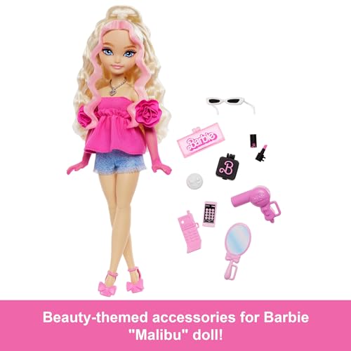 Barbie Dream Besties, Boneca Malibu com Cabelo Loiro e Acessórios de Beleza, Para crianças a partir