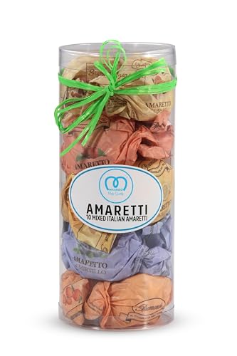 Mixed Flavour Selection of Gourmet Amaretti Biscuits - 230g Gift tube of Biscotti Italian Biscuits - Italain Food Gifts