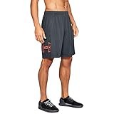 Under Armour Men's Tech Graphic Shorts, Anthracite (016)/Neon Coral, Large