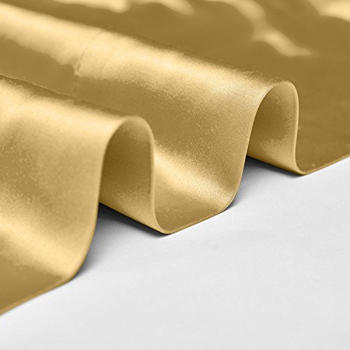 Cololeaf Energy Saving Full Blackout Curtains Thermal Insulated Lined Curtains Bronze Grommet Decorative Faux Silk With Liner Window Draperies For Bedroom , Gold 100" Wx102 L Inch (1 Panel) #TOP5