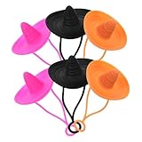 TOGEVAL 6個 カウボーイハット型シリコンストローチップ 軽量コンパクト 防塵キャップ 飲み物用ストロー 保護カバー 飾り付き 再利用可能