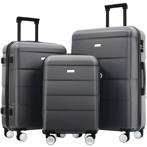 3-Piece Hardshell Luggage Sets with Double Spinner Wheels | Lightweight ABS Suitcase Set (20