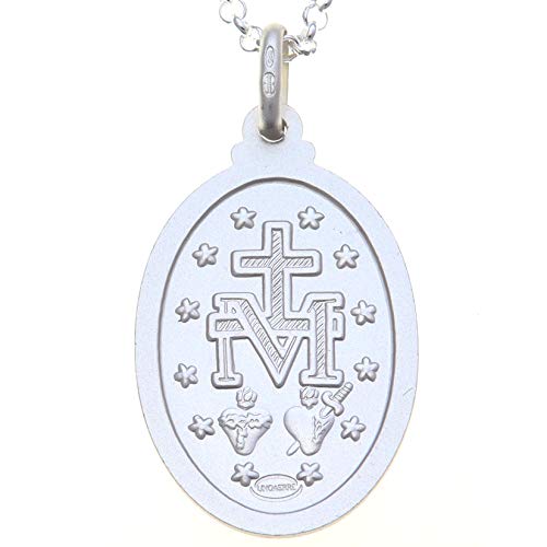 Medalla milagrosa de plata 30 mm con cadena de 50 cm Medalla milagrosa de plata 30 mm con cadena de 50 cm