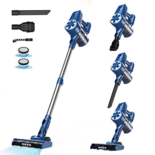 UMLo Cordless Vacuum Cleaner, 6-in-1 Lightweight Stick Vacuum, Powerful Rechargeable Vacuum Cleaner with 2200 mAh Battery, 40 Mins Max Runtime, Perfect for Hard Floor Carpet Pet Hair Home-N3S