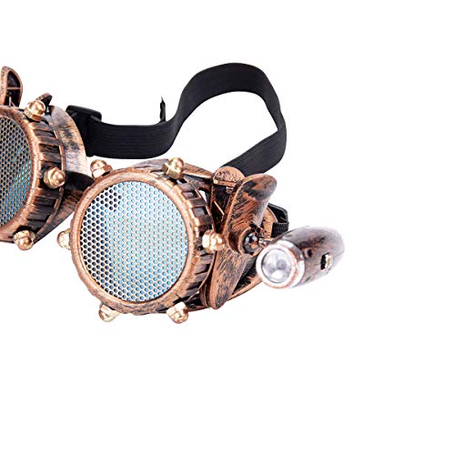 ZAIQUN Retro Goggles Vintage Steampunk Glasses Rave Crystal Lenses for Cosplay Halloween steampunk buy now online
