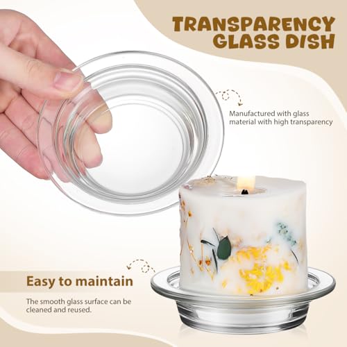 Housoutil Wax Warmer Replacement Dish, 2PCS Glass Wax Melt Dish, Plate for Candle Lamp Oil Warmers